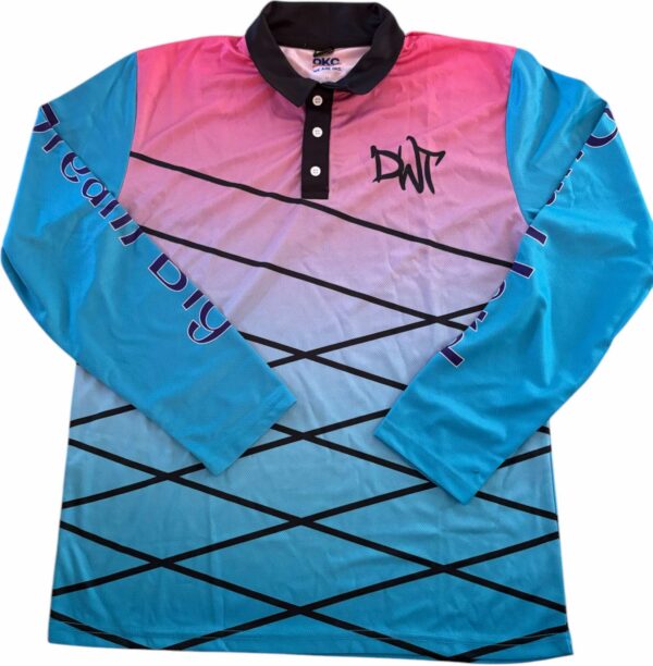 🌟 Gear Up with the Premium Activtek Long Sleeve Fishing Polo 🎣- Pink and Blue Unotiger - Image 2